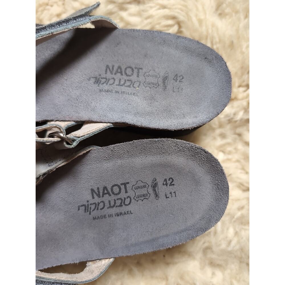 NAOT Womens Gabriela Slide Wedge Sandals Size 11 / 42 Gray Nubuck Leather Israel - Picture 11 of 12